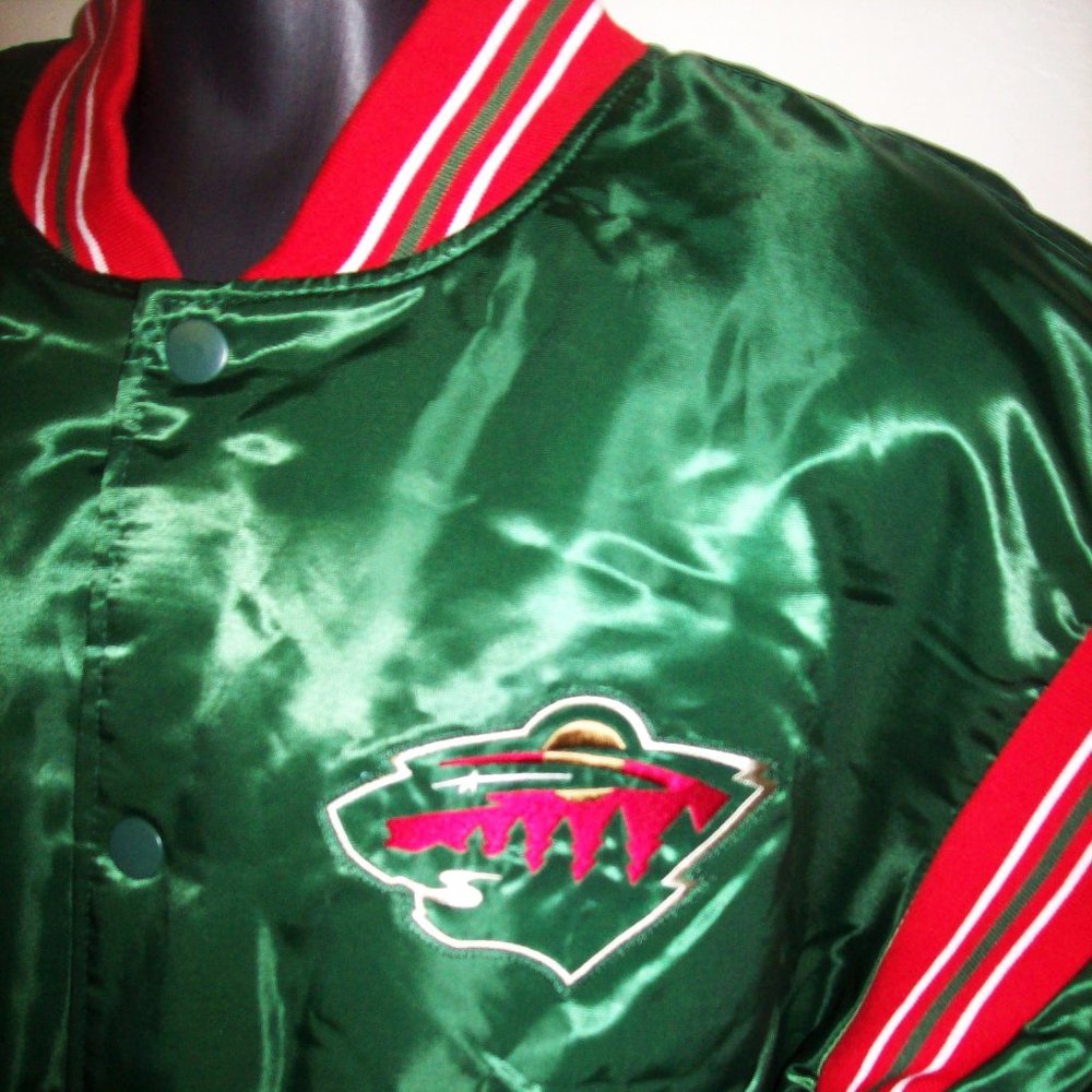 MINNESOTA WILD Starter Snap Down Varsity Jacket LARGE